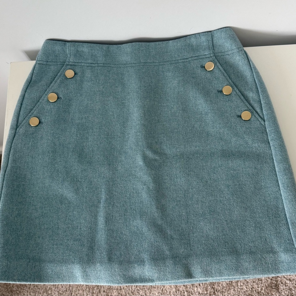 LOFT blue wool blend skirt